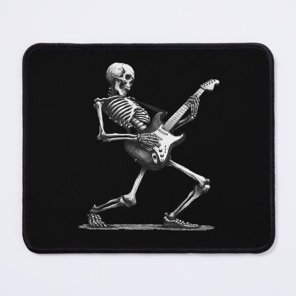 Item preview, Rock Guitar Skeleton Shredding Linocut designed and sold by Lady-K-.
