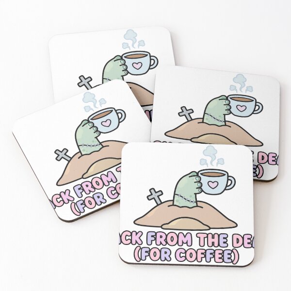 Item preview, Cute Zombie Hand Holding Coffee Cup Back From The Dead Halloween Sticker designed and sold by xiaoxiaochibi.