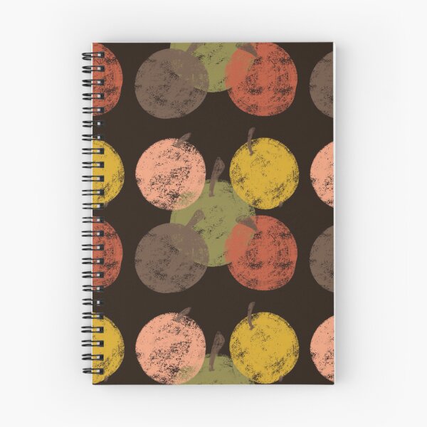 Item preview, Vintage Apple Seamless Pattern with Hand-Drawn Textured Fruit on Dark Brown Background designed and sold by TaniaArtDesign.