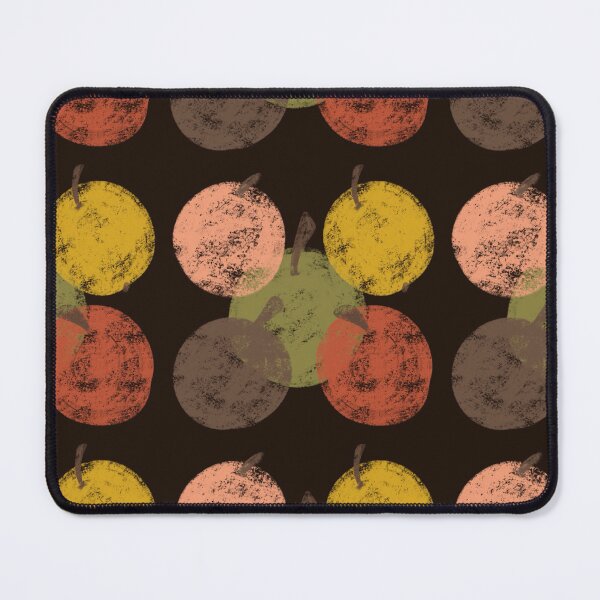 Item preview, Vintage Apple Seamless Pattern with Hand-Drawn Textured Fruit on Dark Brown Background designed and sold by TaniaArtDesign.