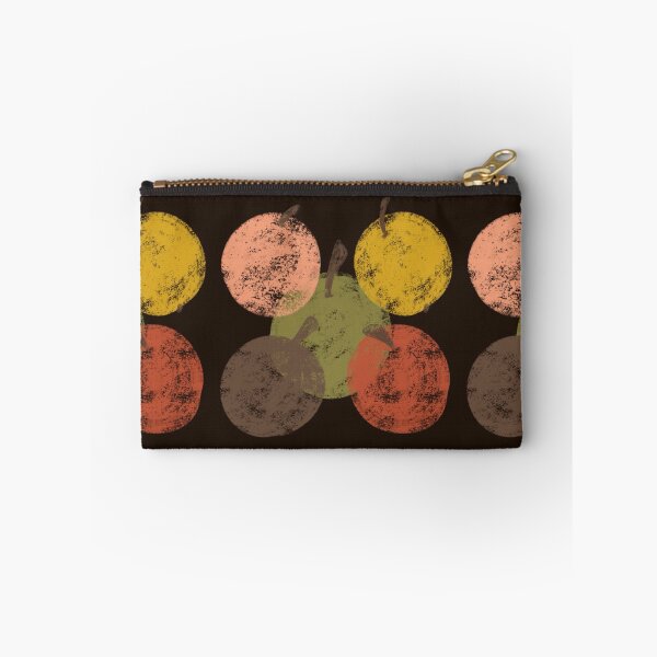 Item preview, Vintage Apple Seamless Pattern with Hand-Drawn Textured Fruit on Dark Brown Background designed and sold by TaniaArtDesign.