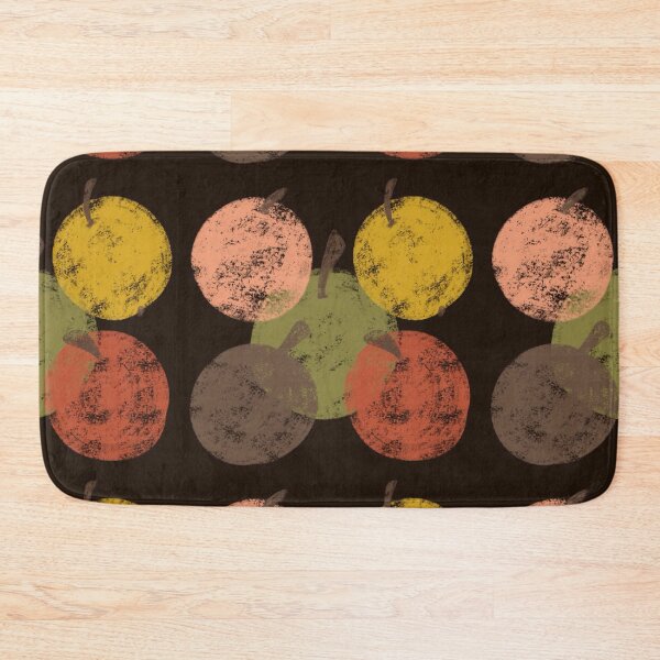 Item preview, Vintage Apple Seamless Pattern with Hand-Drawn Textured Fruit on Dark Brown Background designed and sold by TaniaArtDesign.