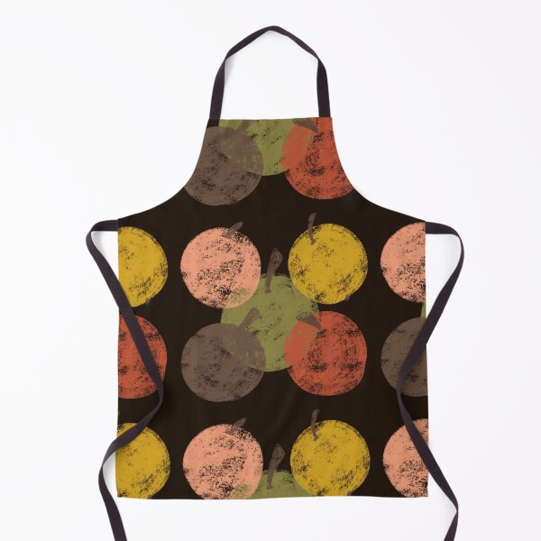 Item preview, Vintage Apple Seamless Pattern with Hand-Drawn Textured Fruit on Dark Brown Background designed and sold by TaniaArtDesign.