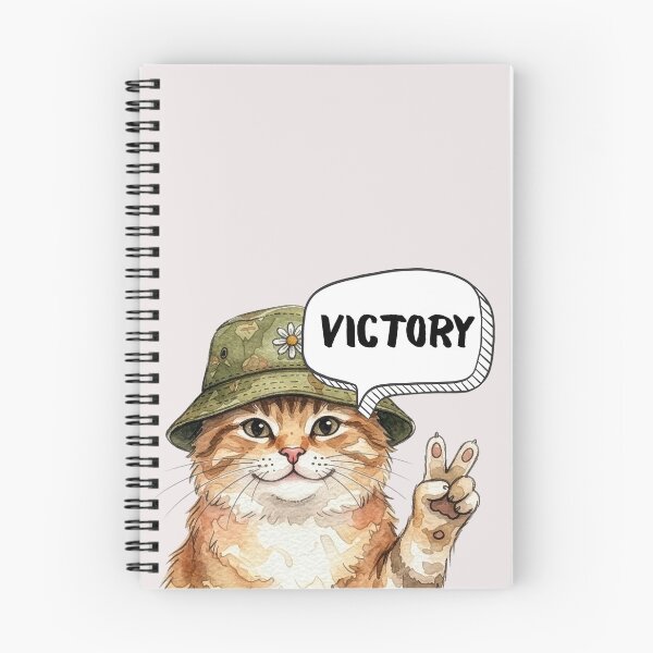 Item preview, Victory Cat in Bucket Hat - Cute Watercolor Tabby Peace Sign designed and sold by EVESTUDIOART.
