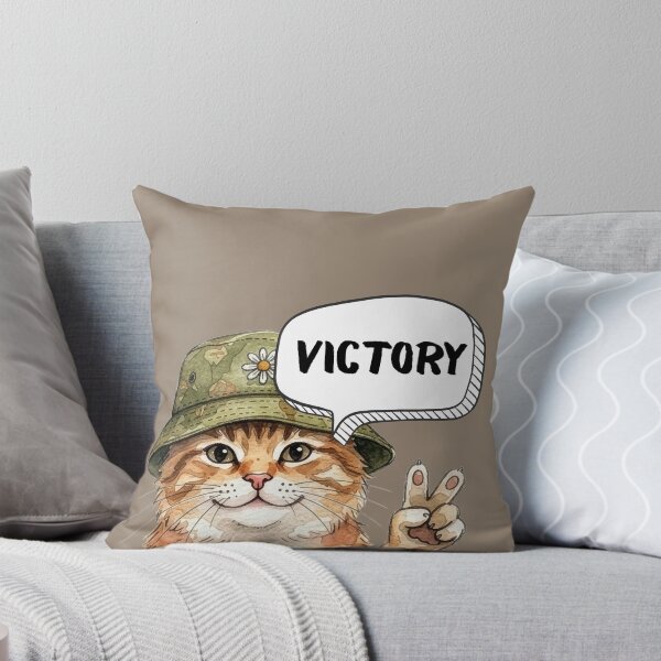 Item preview, Victory Cat in Bucket Hat - Cute Watercolor Tabby Peace Sign designed and sold by EVESTUDIOART.
