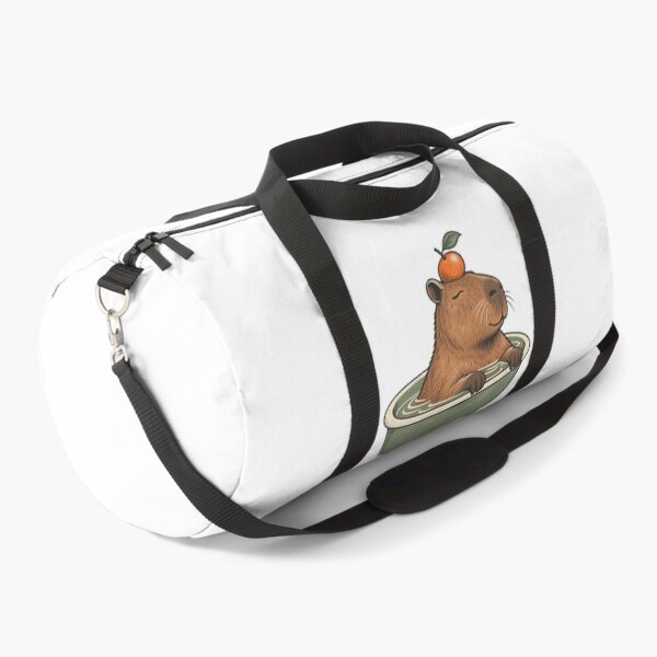 Item preview, Capybara Bath with Orange - Relaxed Animal Art designed and sold by cybersilverhand.