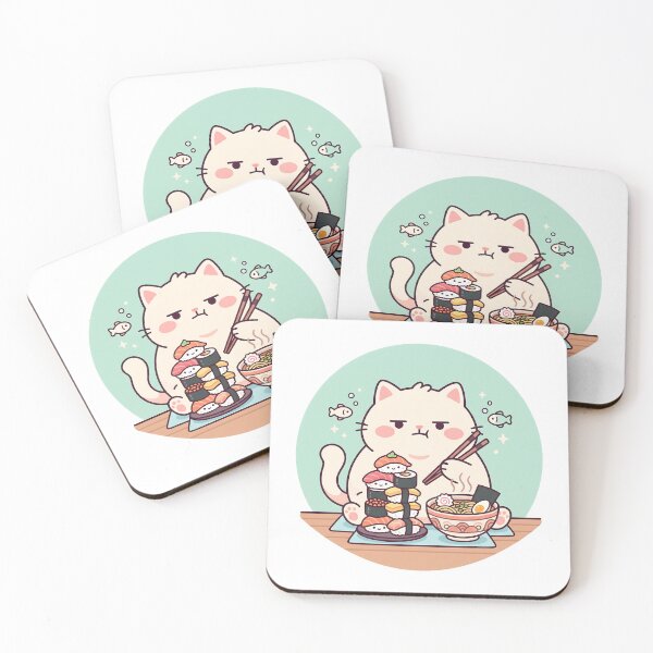 Item preview, Grumpy Chubby Cat Sushi Ramen Kawaii Cat Lover Gift designed and sold by mindshocker.