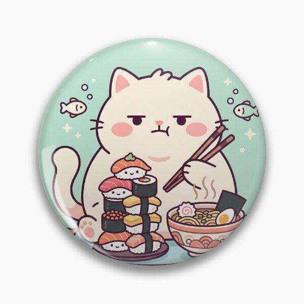 Item preview, Grumpy Chubby Cat Sushi Ramen Kawaii Cat Lover Gift designed and sold by mindshocker.