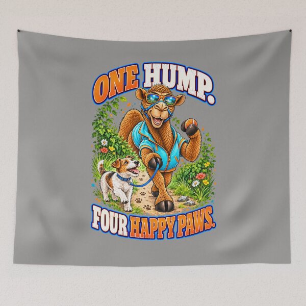 Item preview, One Hump. Four Happy Paws – Funny Lifestyle and Pets T-Shirt – Funny Camel T-Shirt Animal Graphic Camel T-Shirt designed and sold by Camel & Quirk.