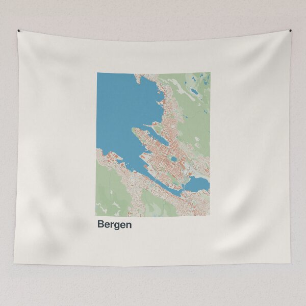 Item preview, Bergen Minimalistic Map Art designed and sold by MapsNerd.