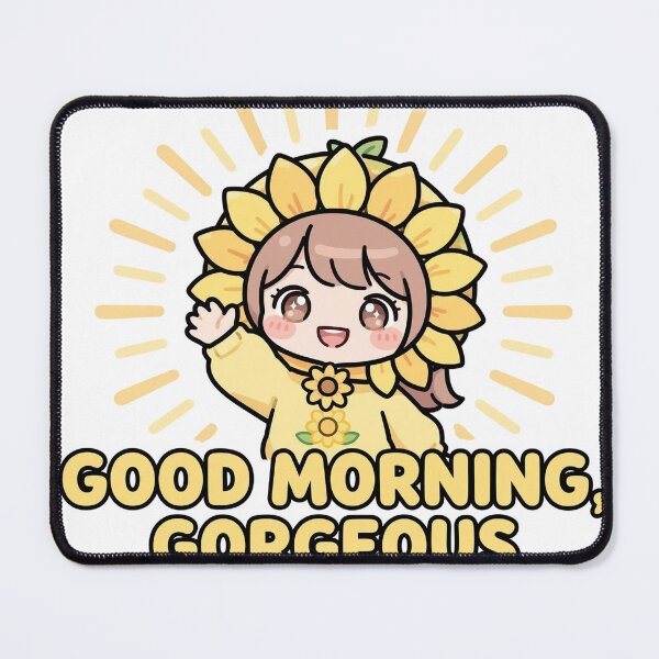 Item preview, Cheerful Chibi Sunflower Girl Good Morning Gorgeous Affirmation Sticker designed and sold by xiaoxiaochibi.