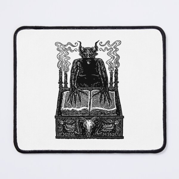 Item preview, Gothic Woodcut Demon Sorcerer Altar Book Drawing designed and sold by BertramSchutte.