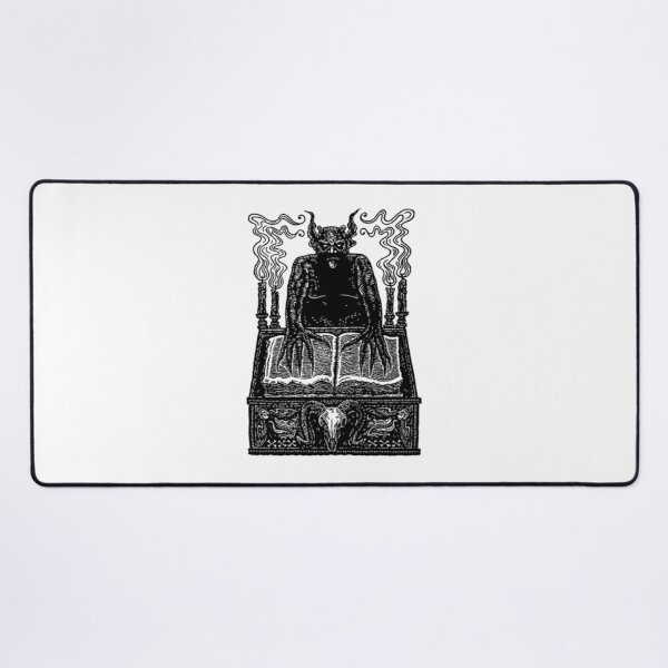 Item preview, Gothic Woodcut Demon Sorcerer Altar Book Drawing designed and sold by BertramSchutte.