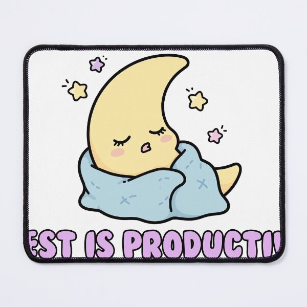 Item preview, Sleepy Chibi Crescent Moon Blanket Rest Is Productive Self Care Sticker designed and sold by xiaoxiaochibi.