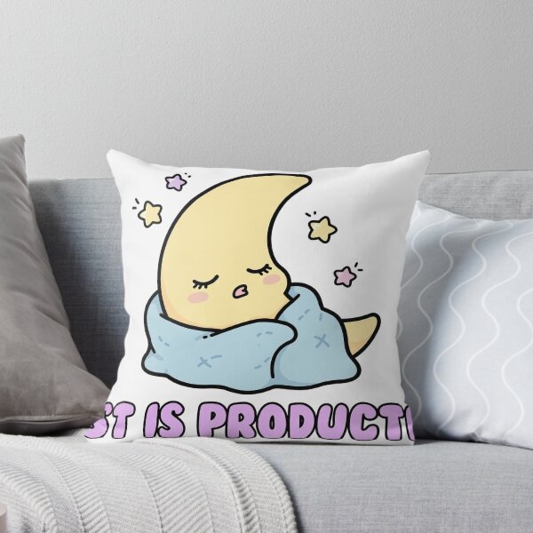 Item preview, Sleepy Chibi Crescent Moon Blanket Rest Is Productive Self Care Sticker designed and sold by xiaoxiaochibi.