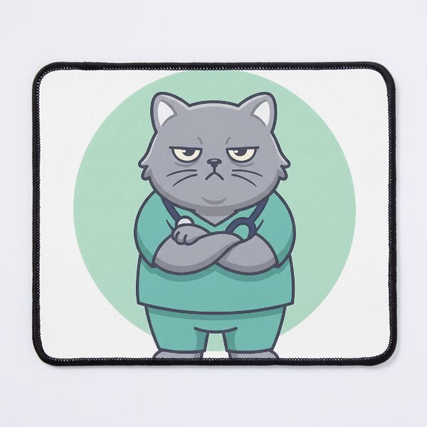 Item preview, Grumpy Chubby Cat Nurse Scrubs Funny Nurse Appreciation Gift designed and sold by mindshocker.