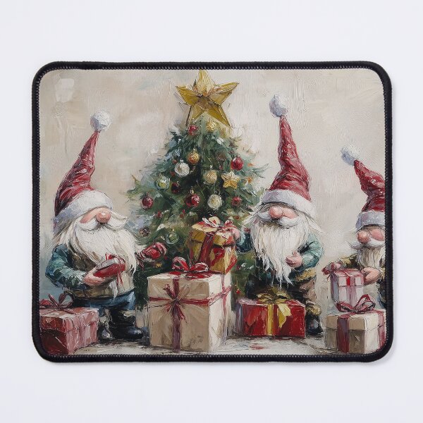 Item preview, Christmas Gnomes Tree and Presents Painting designed and sold by NatureSight.
