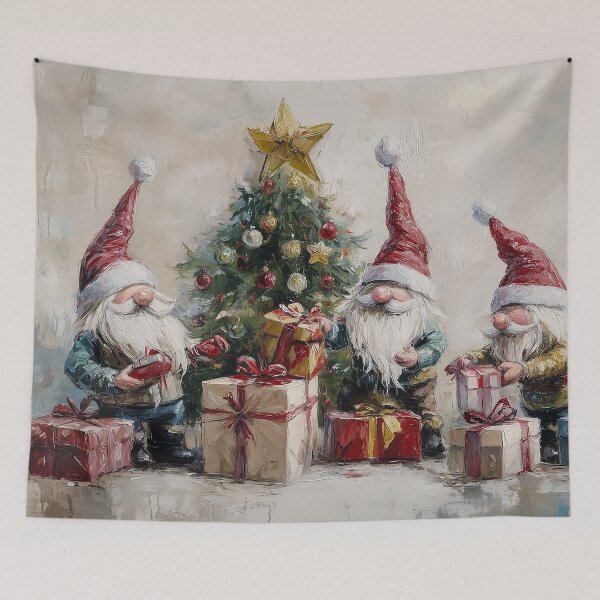 Item preview, Christmas Gnomes Tree and Presents Painting designed and sold by NatureSight.