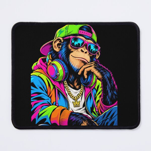 Item preview, Neon Hip Hop Monkey DJ Streetwear Retro Urban Music designed and sold by ArcaneArtistry.