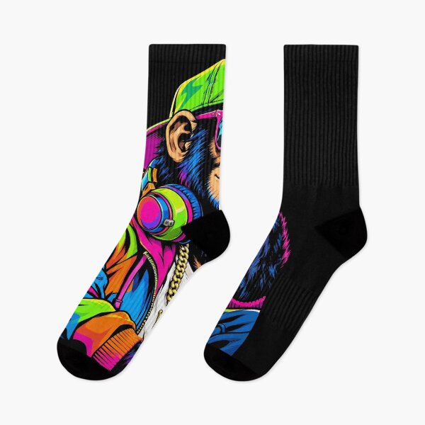 Item preview, Neon Hip Hop Monkey DJ Streetwear Retro Urban Music designed and sold by ArcaneArtistry.