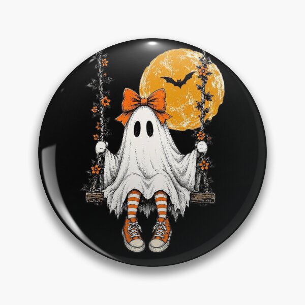 Item preview, Cute Ghost Swinging Under Moon Halloween Spooky Design designed and sold by Wilcox PhotoArt.