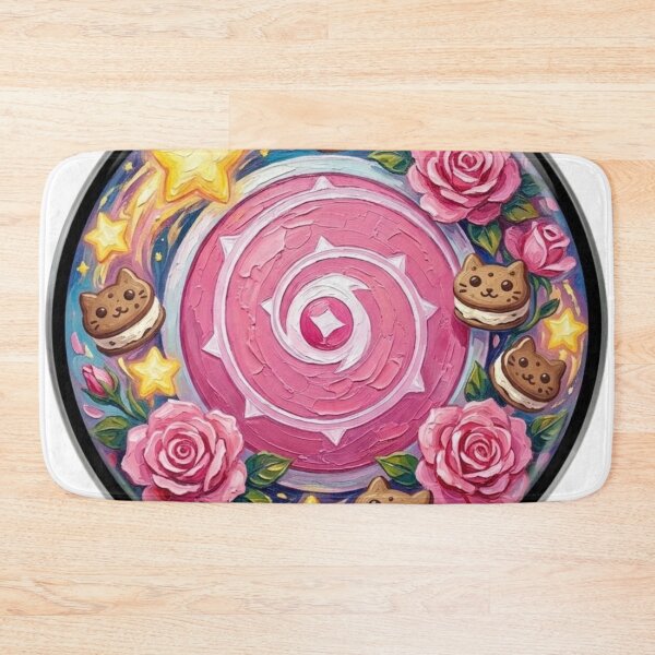 Item preview, Rose Quartz Shield Cosmic Floral Stained Glass Art designed and sold by 0Zetgest.