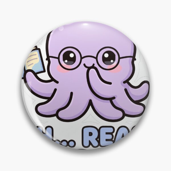 Item preview, Cute Chibi Octopus Librarian Glasses Shhh Reading In Progress Book Sticker designed and sold by xiaoxiaochibi.