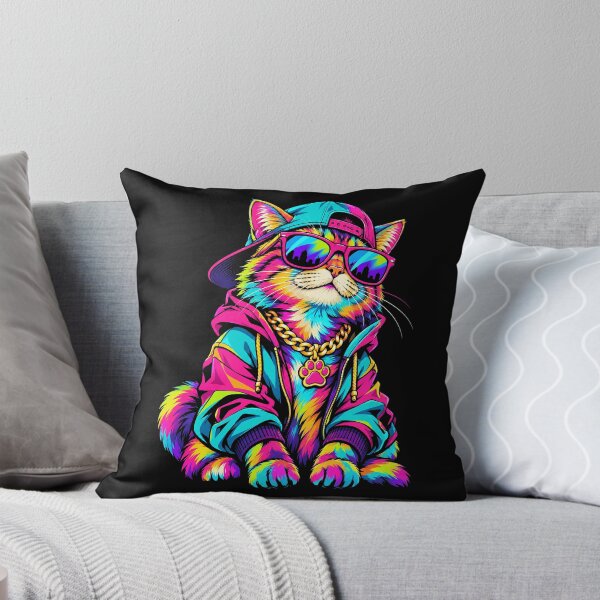 Item preview, Colorful Hip Hop Cat with Sunglasses and Snapback designed and sold by ArcaneArtistry.