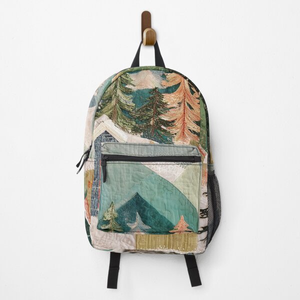 Item preview, Colorful Winter Village Quilt Art Snowy Mountains designed and sold by NatureSight.
