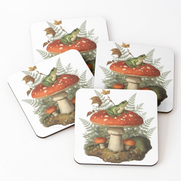 Item preview, dark cottagecore, amanita, champignon, cottagecore, botanique, goblincore, grenouille forêt, woodland, vintage, nature, forestcore, amphibien, sticker, automne designed and sold by Youram.