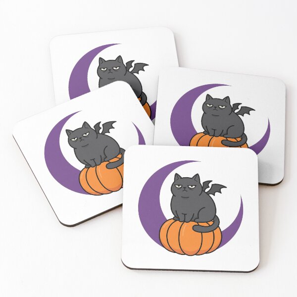 Item preview, Grumpy Chubby Black Cat Halloween Pumpkin Moon Spooky designed and sold by mindshocker.