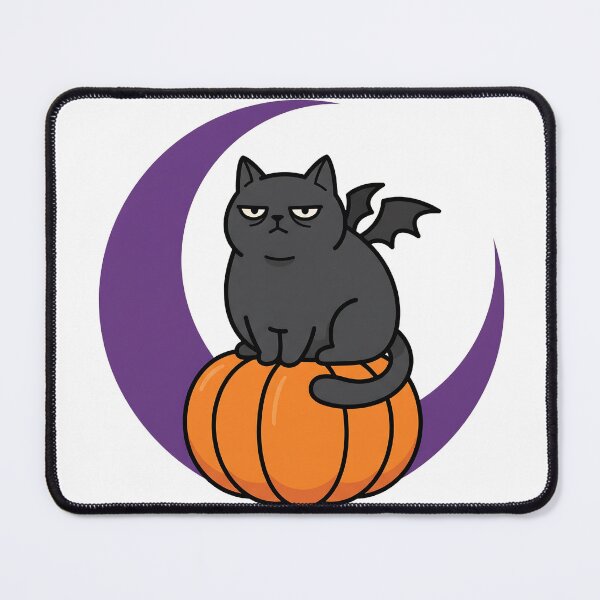 Item preview, Grumpy Chubby Black Cat Halloween Pumpkin Moon Spooky designed and sold by mindshocker.