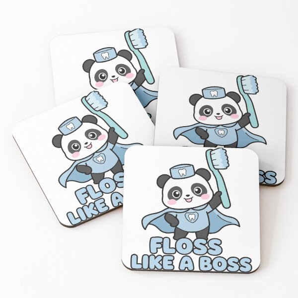 Item preview, Chewy Mandarin Panda Dentist Superhero Floss Like A Boss Sticker designed and sold by xiaoxiaochibi.