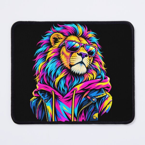 Item preview, Neon Lion with Sunglasses Pop Art Streetwear designed and sold by ArcaneArtistry.