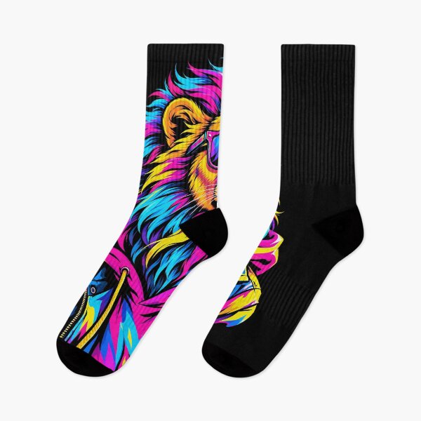 Item preview, Neon Lion with Sunglasses Pop Art Streetwear designed and sold by ArcaneArtistry.