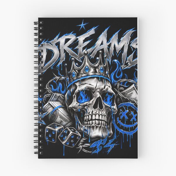 Item preview, Skull with blue accents designed and sold by 4ForKings.