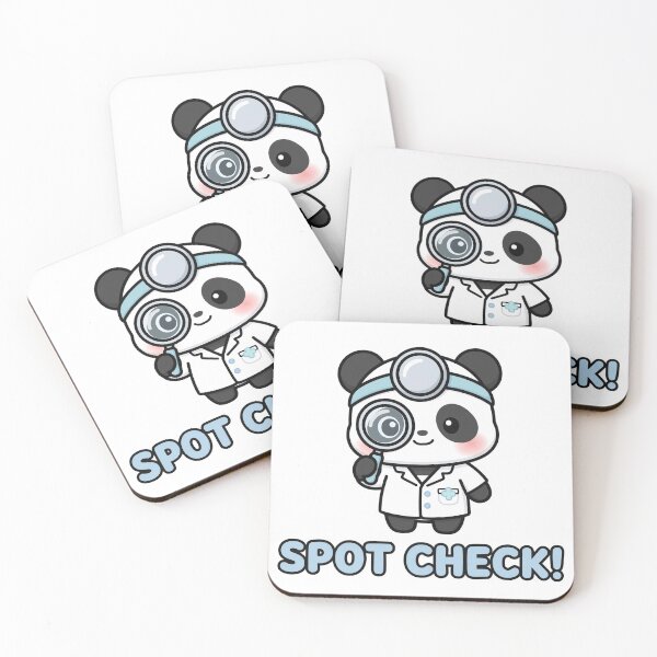 Item preview, Chewy Mandarin Panda Dermatologist Magnifying Glass Spot Check Sticker designed and sold by xiaoxiaochibi.