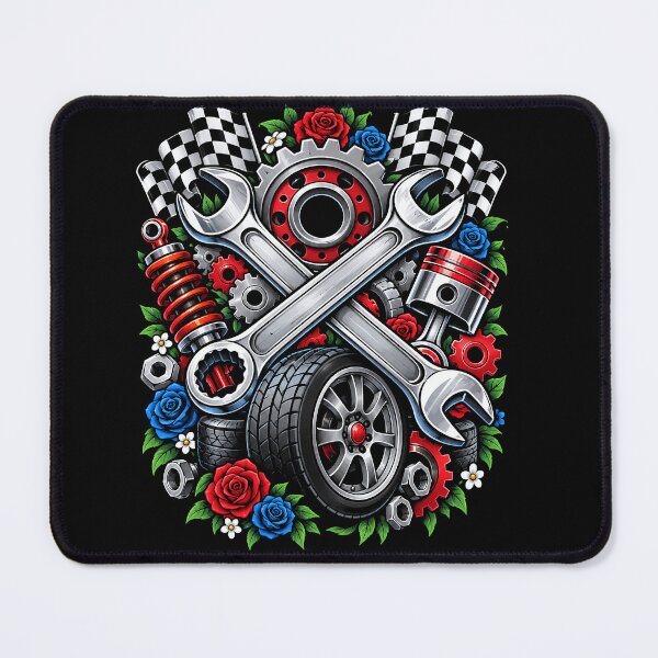 Item preview, Auto Mechanic Tools Racing Roses Car Repair Garage designed and sold by ArcaneArtistry.