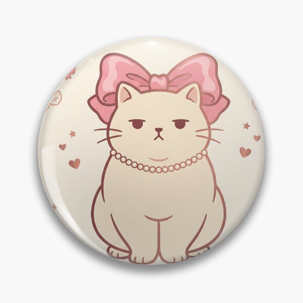 Item preview, Grumpy Chubby Cat Coquette Pink Bow Aesthetic Cat Lover designed and sold by mindshocker.