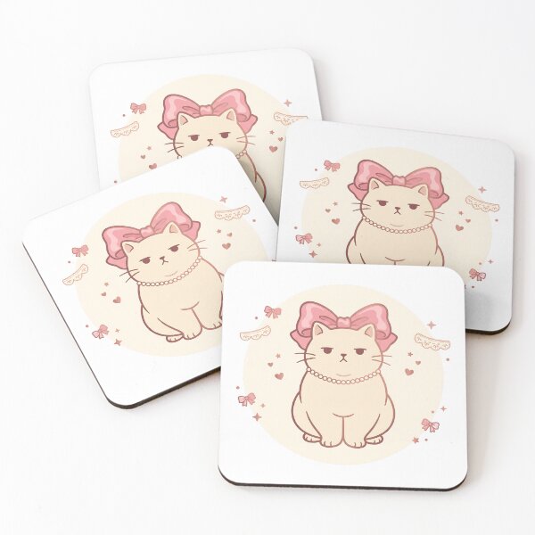 Item preview, Grumpy Chubby Cat Coquette Pink Bow Aesthetic Cat Lover designed and sold by mindshocker.