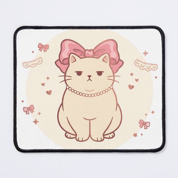 Item preview, Grumpy Chubby Cat Coquette Pink Bow Aesthetic Cat Lover designed and sold by mindshocker.