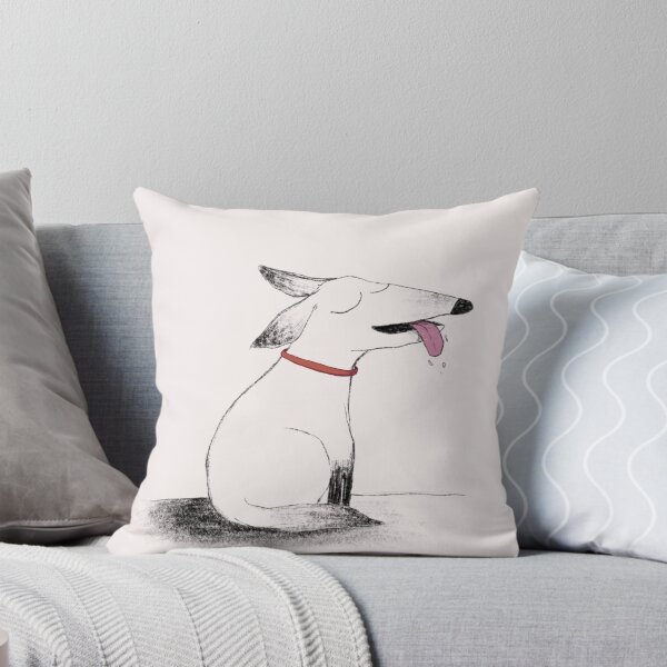 Item preview, Happy Dog With Red Collar Cute Quirky Animal Illustration Minimalist Art Print designed and sold by Borgyart.