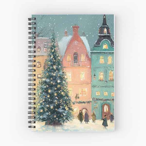 Item preview, Christmas Town Square Snowy Village Painting designed and sold by NatureSight.