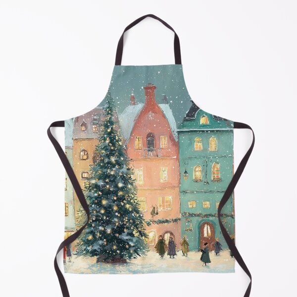 Item preview, Christmas Town Square Snowy Village Painting designed and sold by NatureSight.