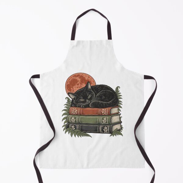 Item preview, Sleeping Black Cat on Books - Cozy Reader Art designed and sold by cybersilverhand.