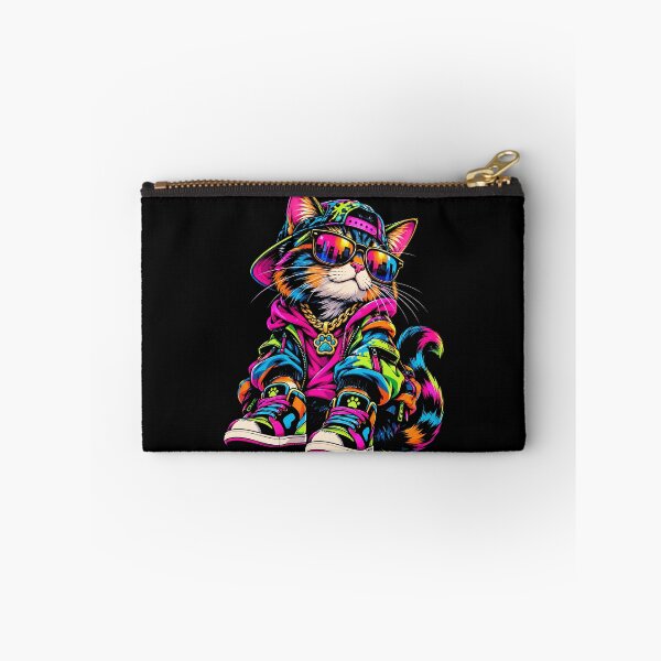 Item preview, Neon Hip Hop Cat with Sunglasses Retro Streetwear designed and sold by ArcaneArtistry.