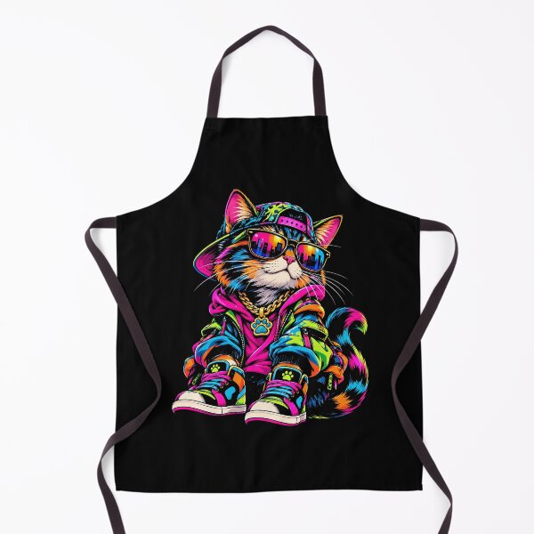 Item preview, Neon Hip Hop Cat with Sunglasses Retro Streetwear designed and sold by ArcaneArtistry.