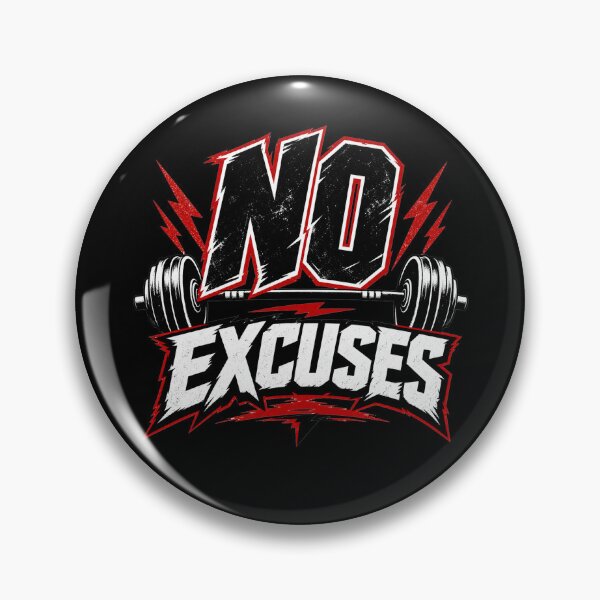 Item preview, No Excuses Funny gym motivational design for personal trainers, red and black exercise and gym lovers  designed and sold by LD ART.