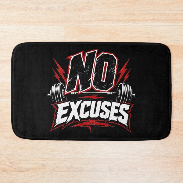 Item preview, No Excuses Funny gym motivational design for personal trainers, red and black exercise and gym lovers  designed and sold by LD ART.