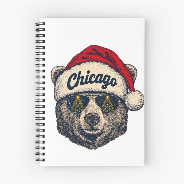 Item preview, Chicago Bear Wearing Santa Hat And Sunglasses Christmas Vintage designed and sold by dartoffofo⭐⭐⭐⭐⭐.